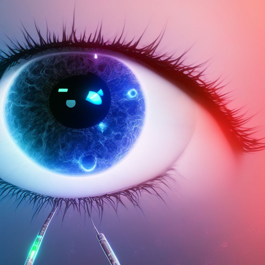 Residual stage of open-angle glaucoma, right eye digital illustration