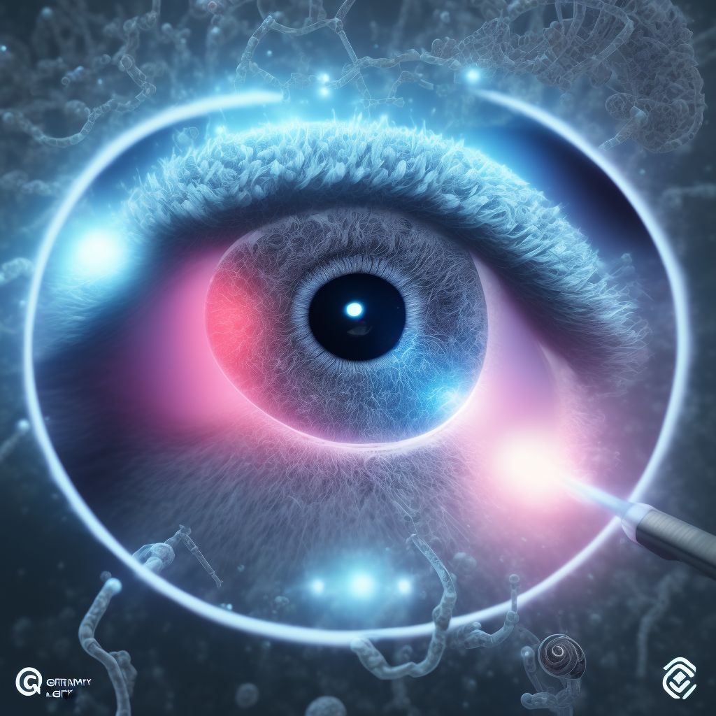 Residual stage of open-angle glaucoma, left eye digital illustration