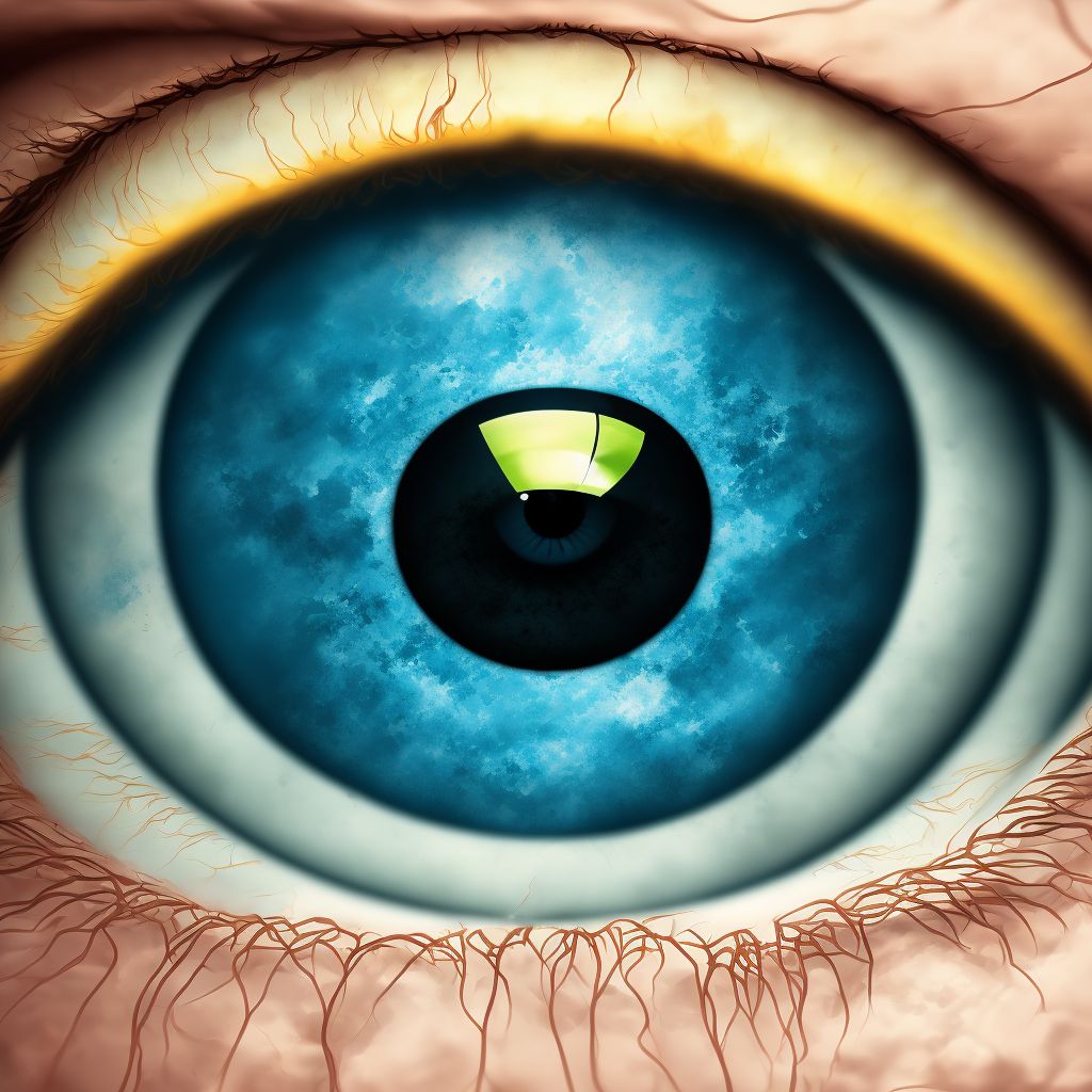 Acute angle-closure glaucoma, right eye digital illustration