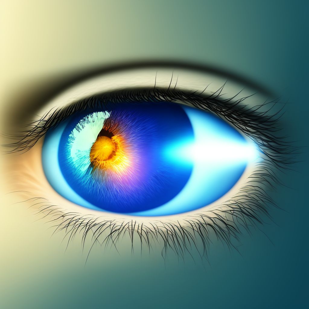 Chronic angle-closure glaucoma, left eye, mild stage digital illustration