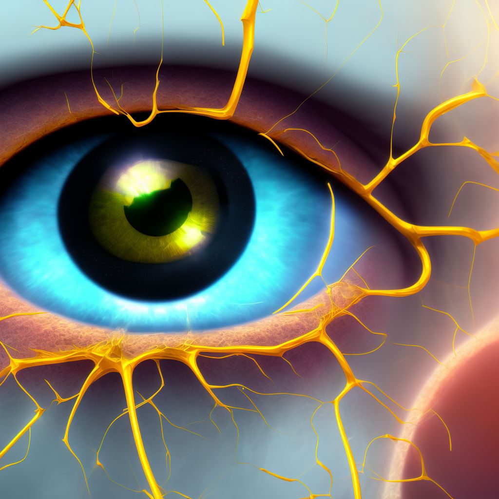 Chronic angle-closure glaucoma, left eye, severe stage digital illustration