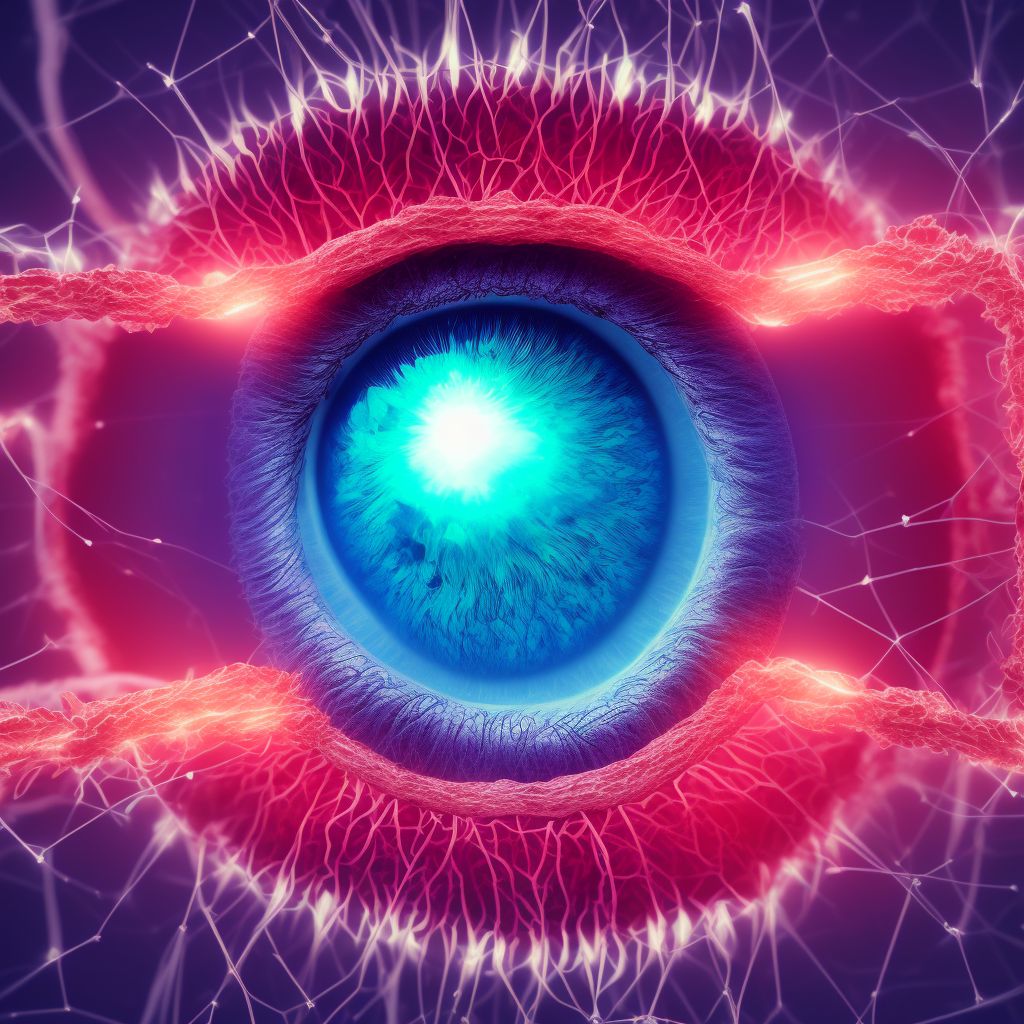 Chronic angle-closure glaucoma, left eye, indeterminate stage digital illustration