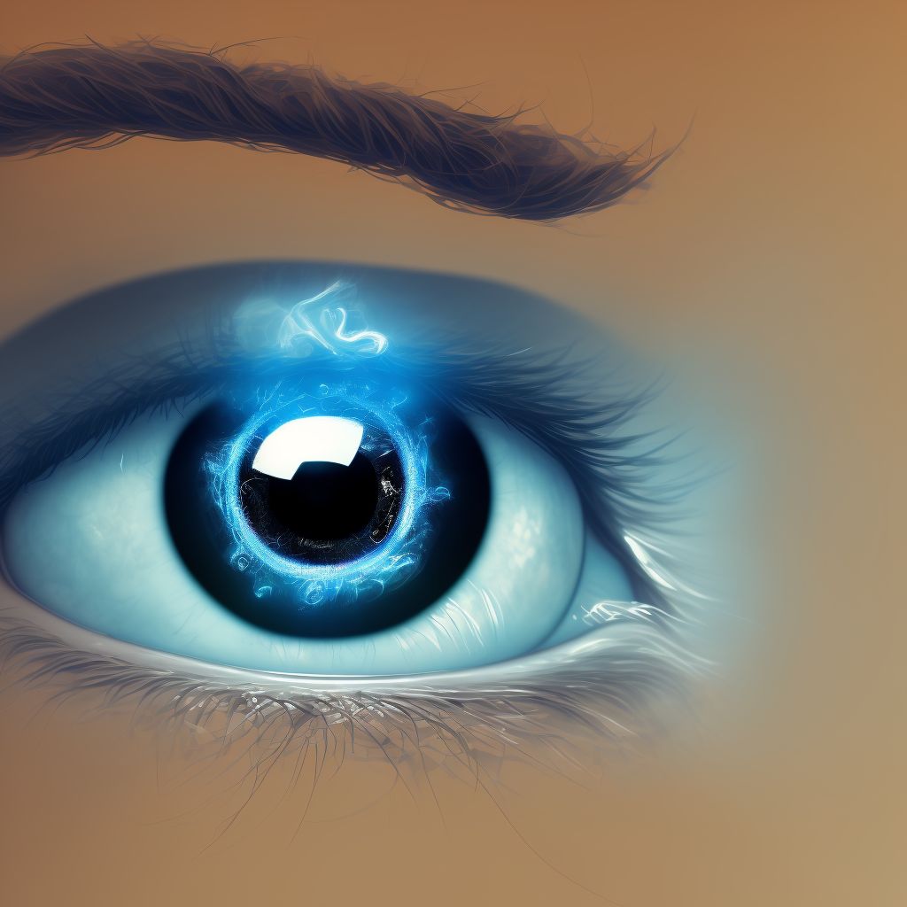 Glaucoma secondary to eye trauma, right eye, stage unspecified digital illustration