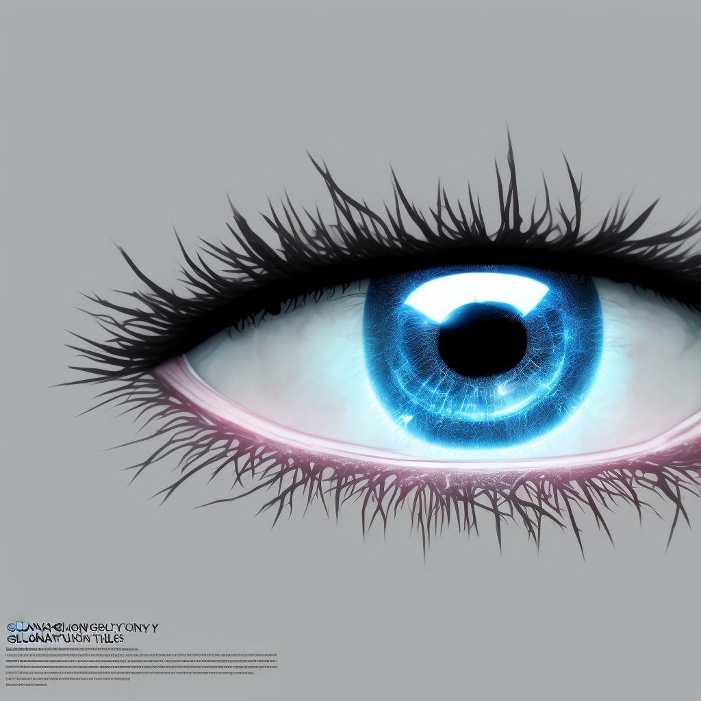 Glaucoma secondary to eye trauma, right eye, mild stage digital illustration