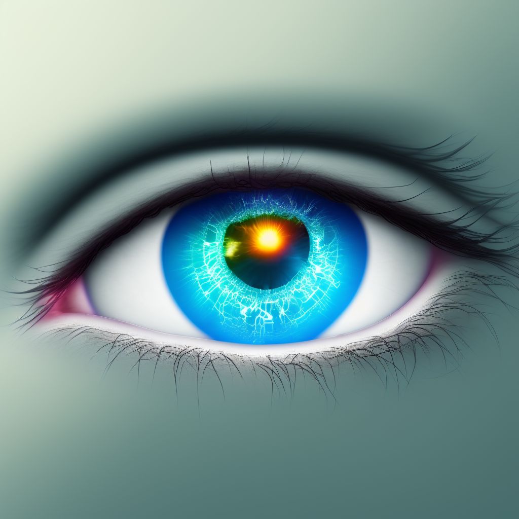 Glaucoma secondary to eye inflammation, left eye, moderate stage digital illustration