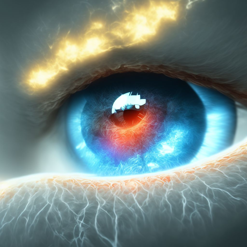 Glaucoma secondary to eye inflammation, left eye, indeterminate stage digital illustration