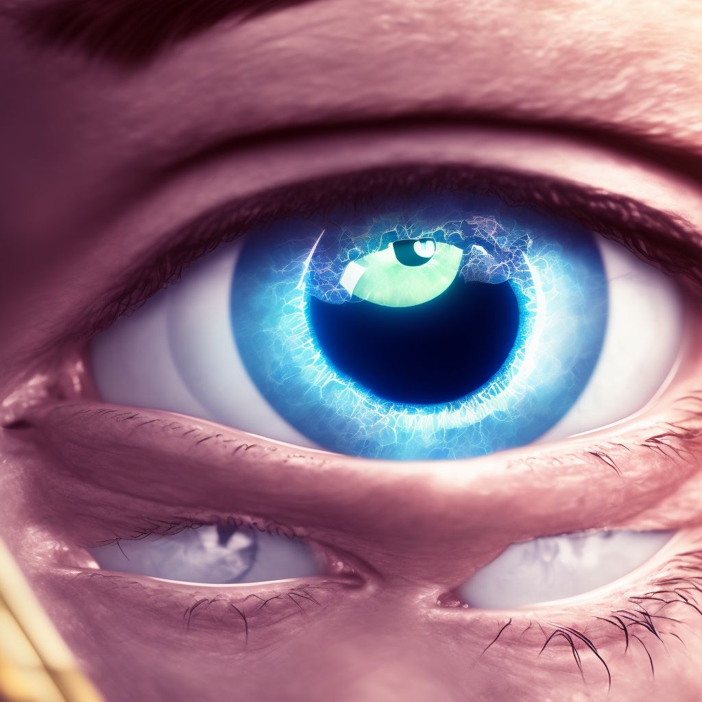 Glaucoma secondary to drugs, left eye, severe stage digital illustration