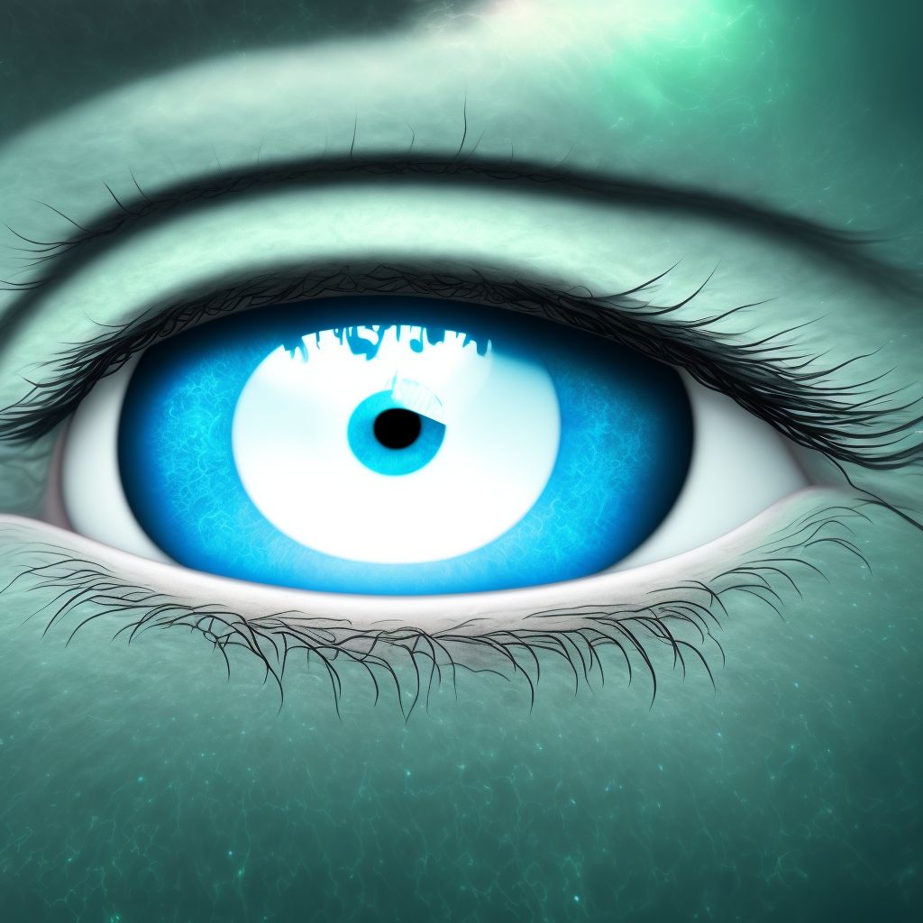 Glaucoma with increased episcleral venous pressure, left eye digital illustration