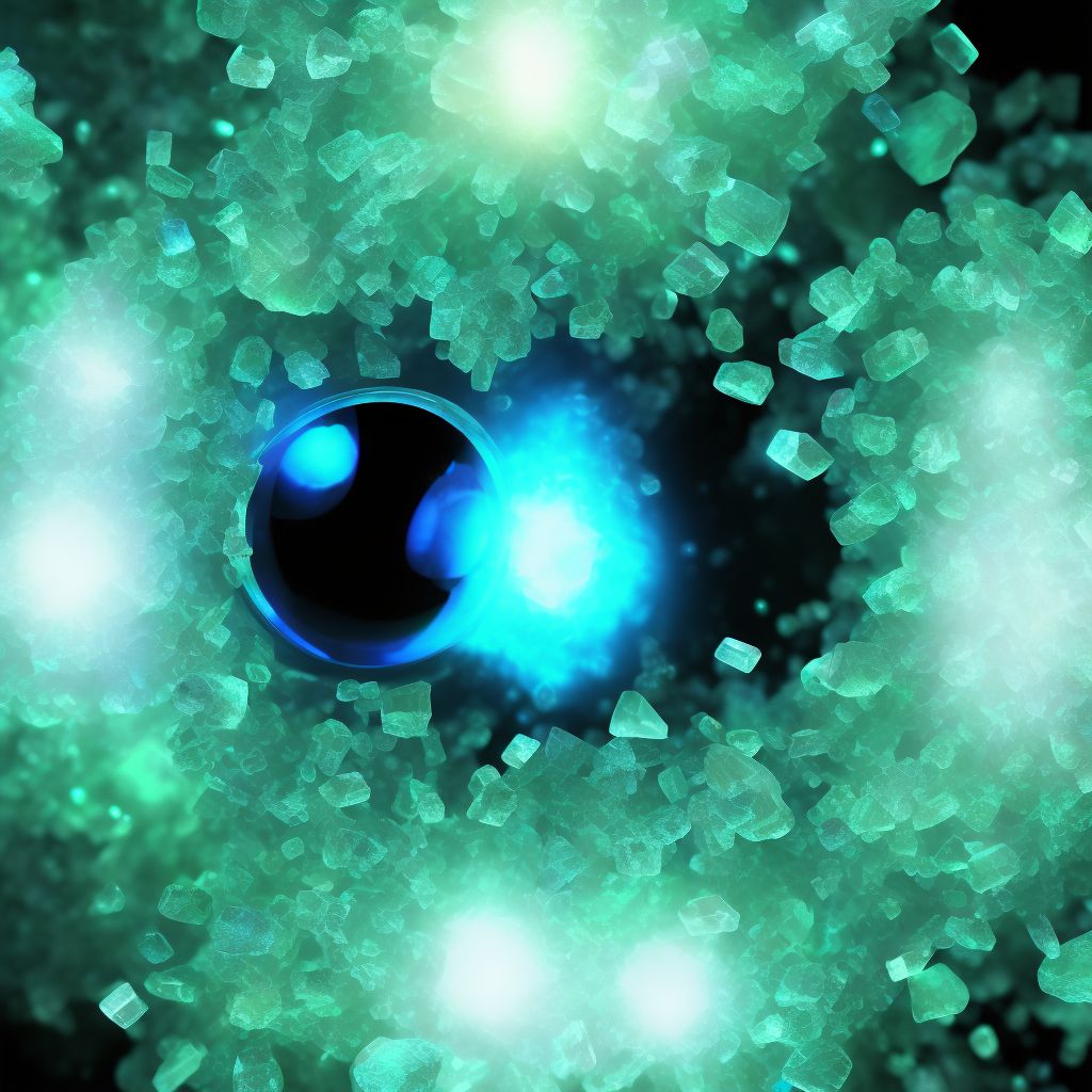 Crystalline deposits in vitreous body, unspecified eye digital illustration