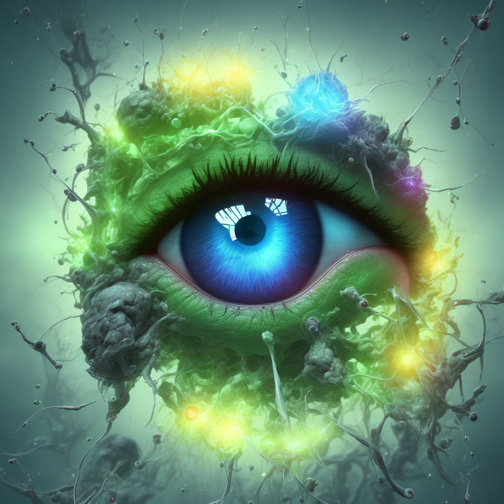 Vitreous degeneration, right eye digital illustration