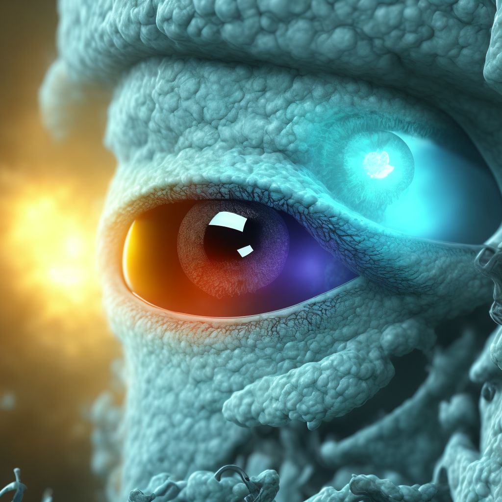 Vitreous degeneration, left eye digital illustration