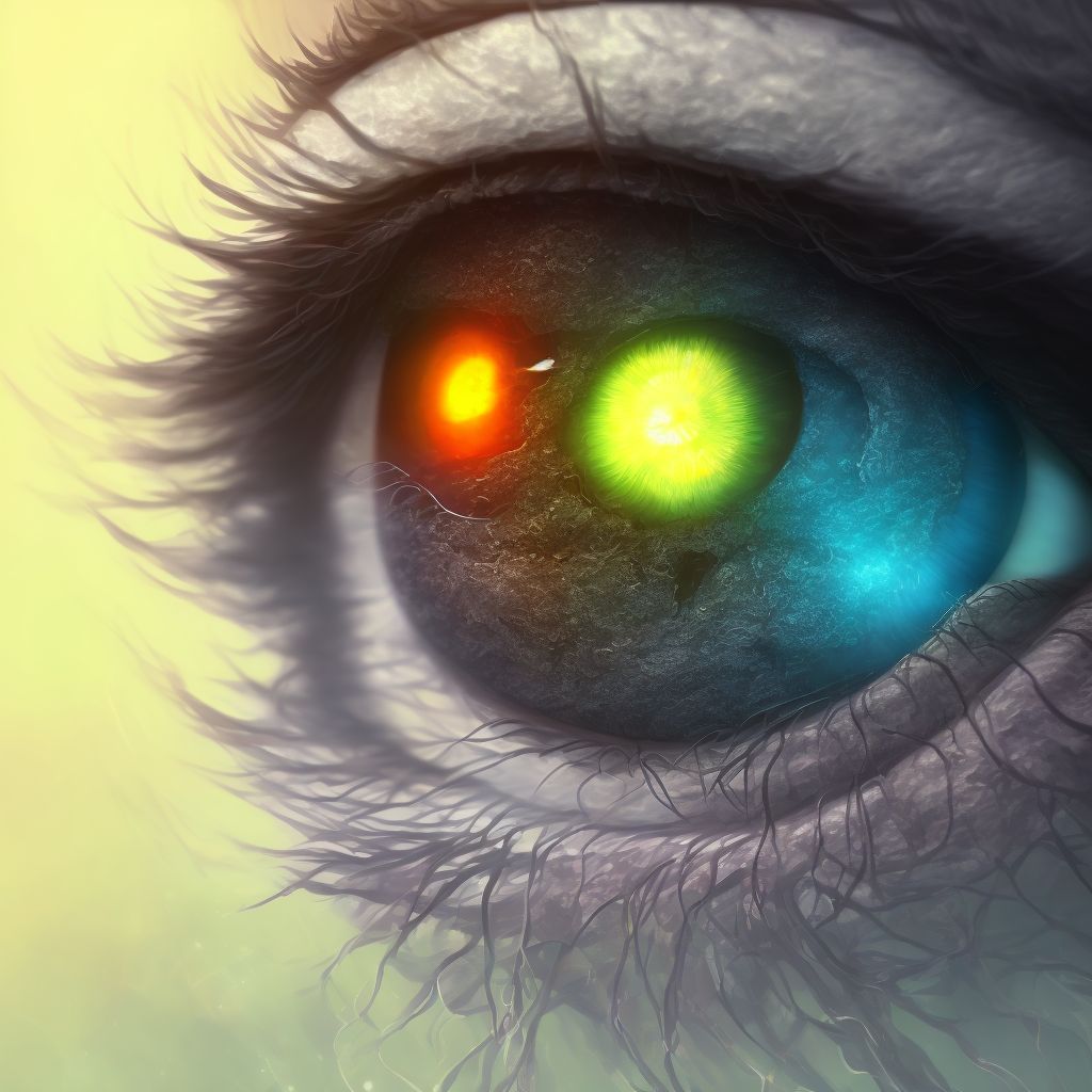 Unspecified purulent endophthalmitis, left eye digital illustration