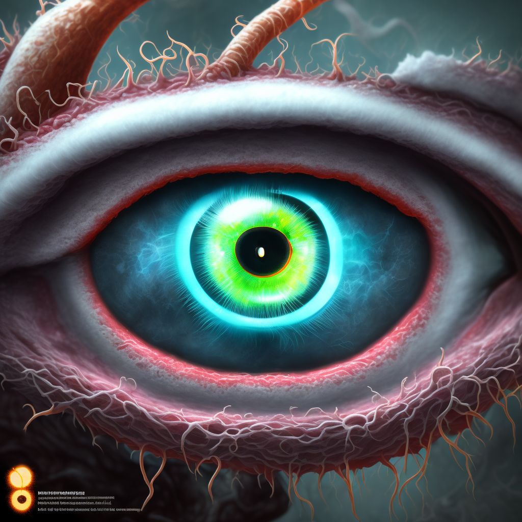 Parasitic endophthalmitis, unspecified, left eye digital illustration