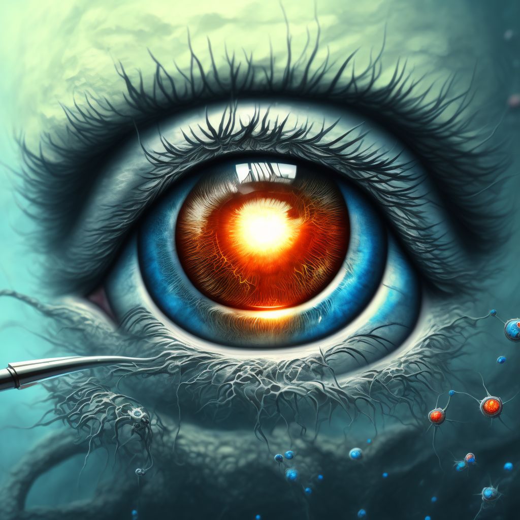 Sympathetic uveitis, right eye digital illustration