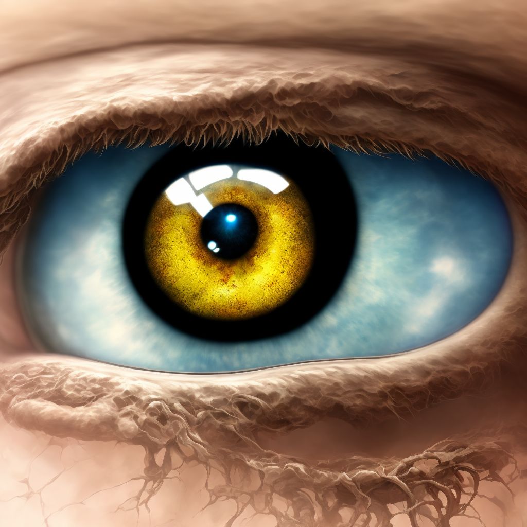 Degenerative myopia, left eye digital illustration