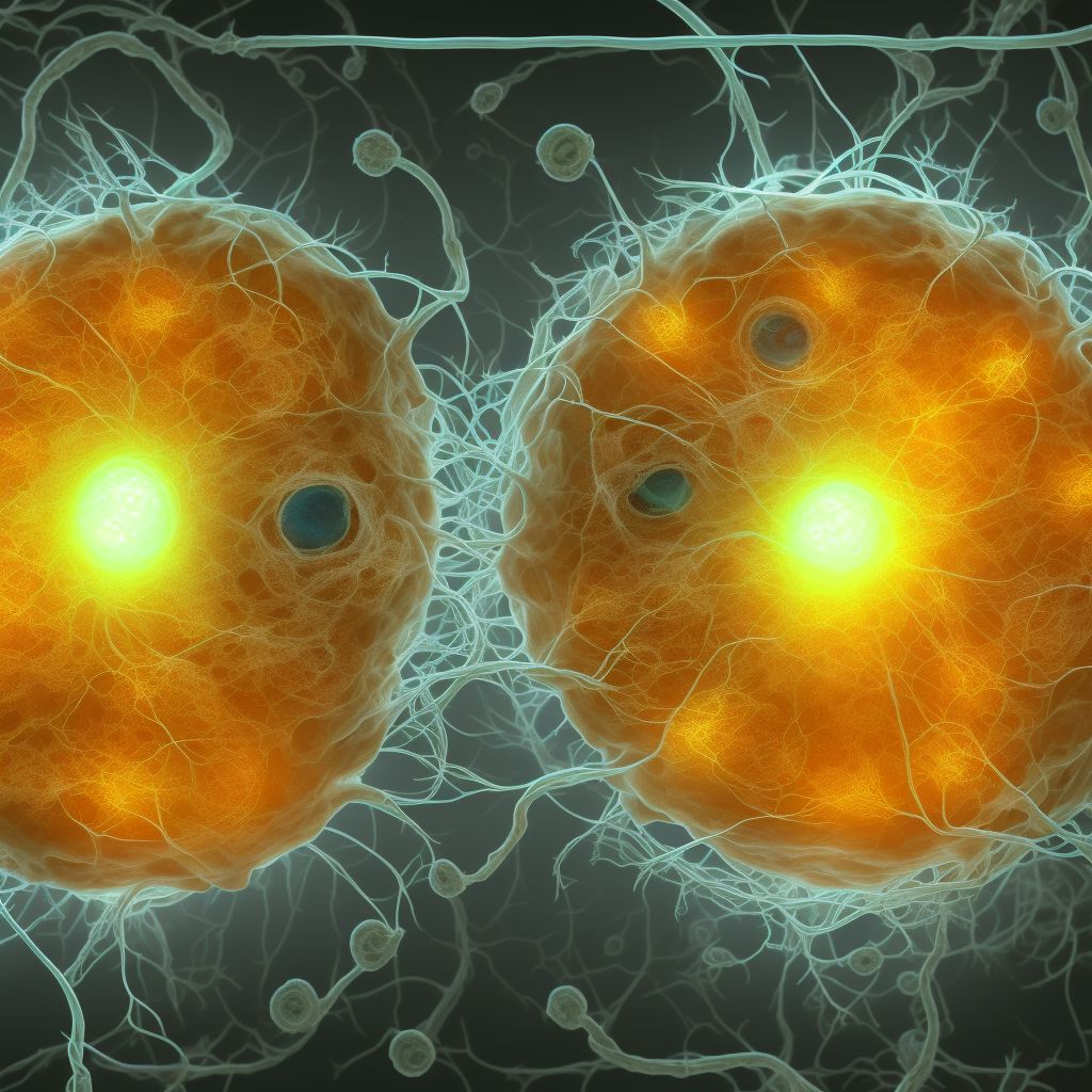 Degenerative myopia with choroidal neovascularization, left eye digital illustration