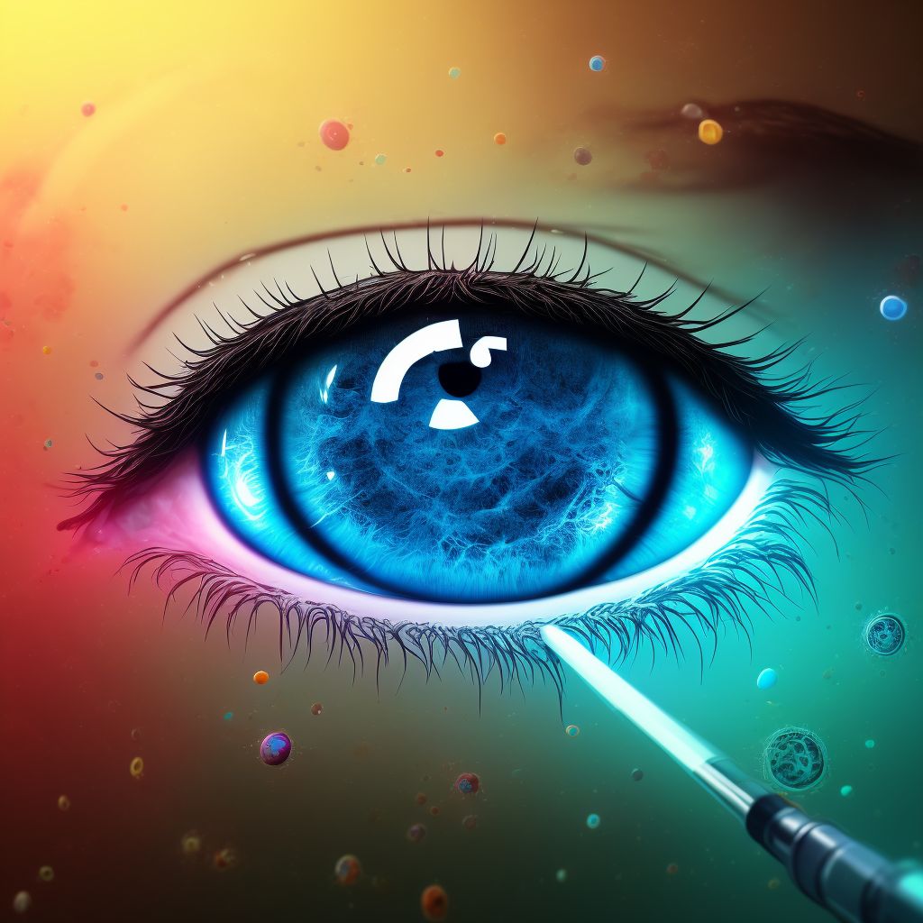 Degenerative myopia with macular hole, unspecified eye digital illustration