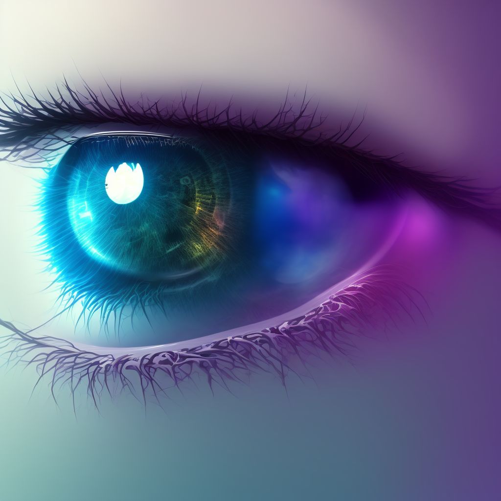 Degenerative myopia with retinal detachment, unspecified eye digital illustration