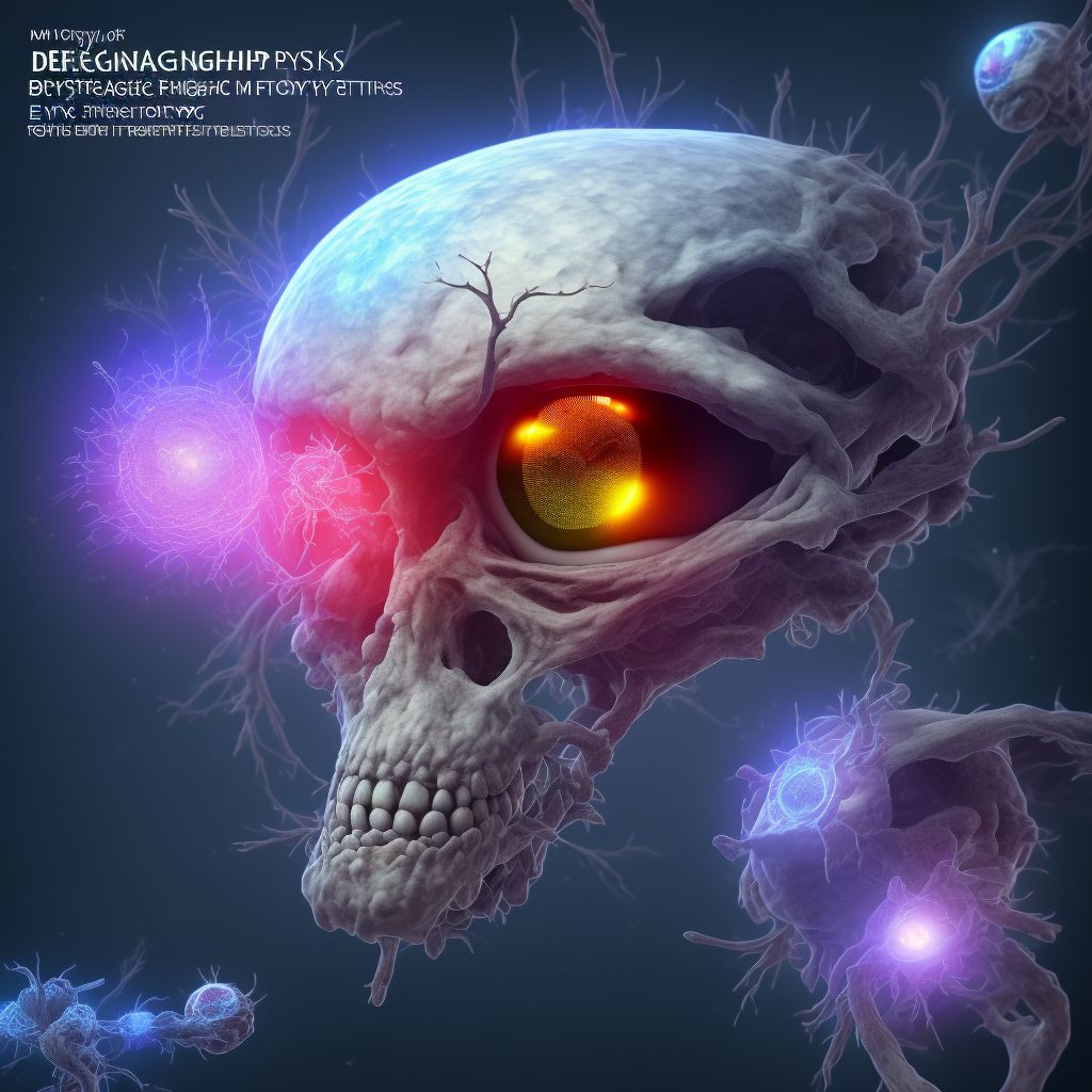 Degenerative myopia with foveoschisis, right eye digital illustration