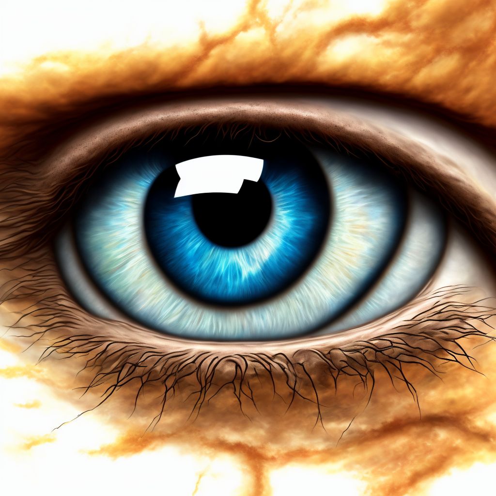 Siderosis of eye, left eye digital illustration