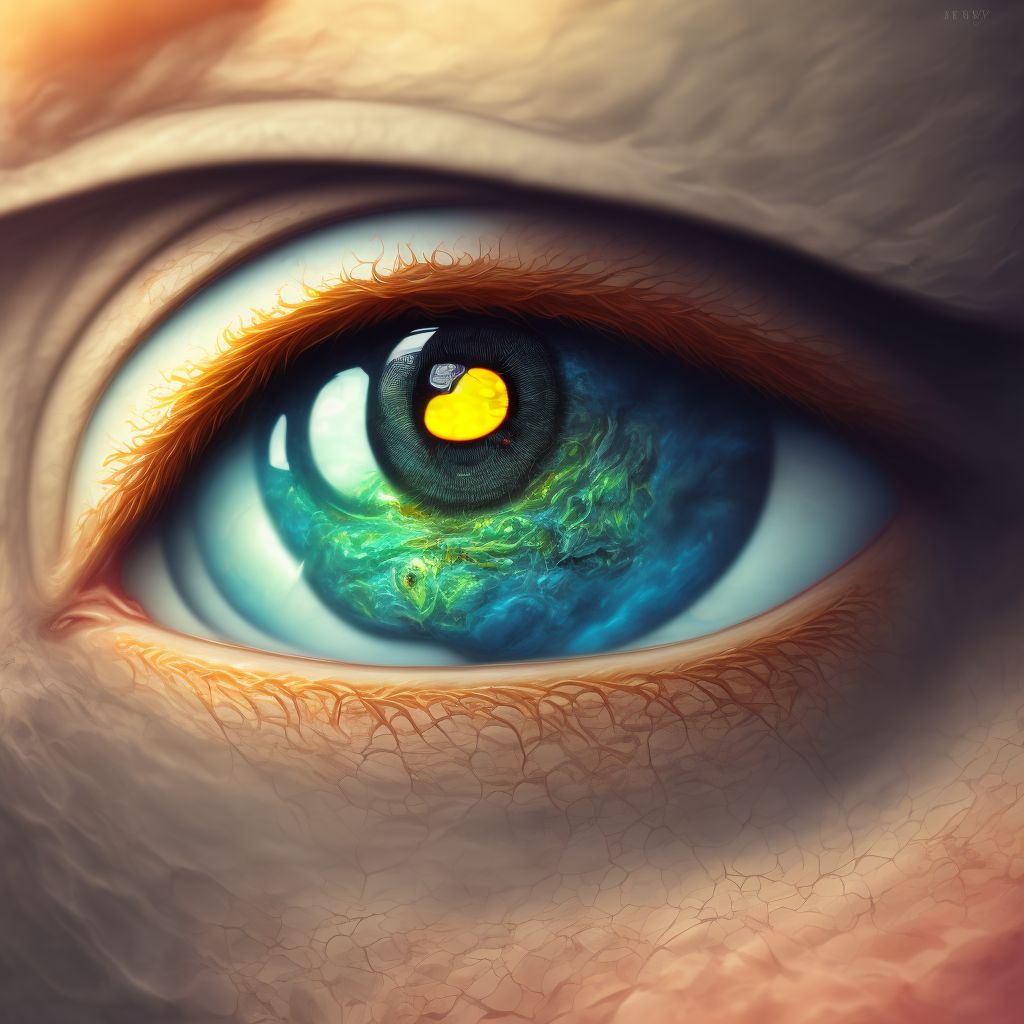 Siderosis of eye, bilateral digital illustration