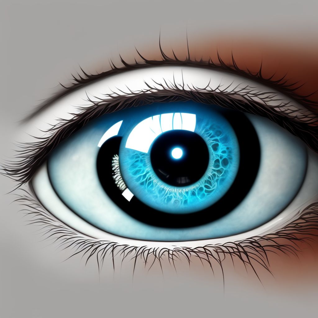 Hypotony of eye due to other ocular disorders, right eye digital illustration