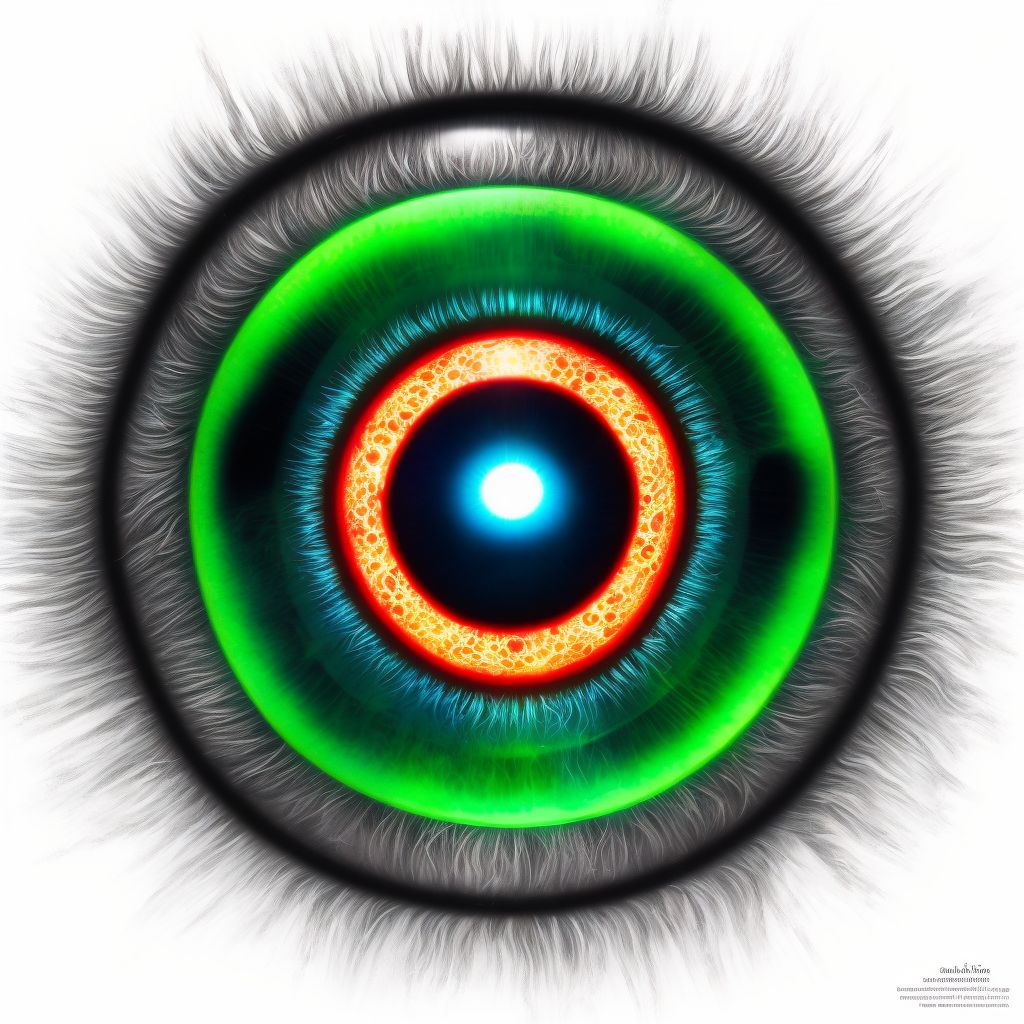 Unspecified retained (old) intraocular foreign body, magnetic, unspecified eye digital illustration