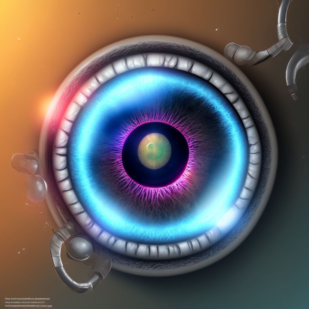 Retained (old) magnetic foreign body in anterior chamber, unspecified eye digital illustration