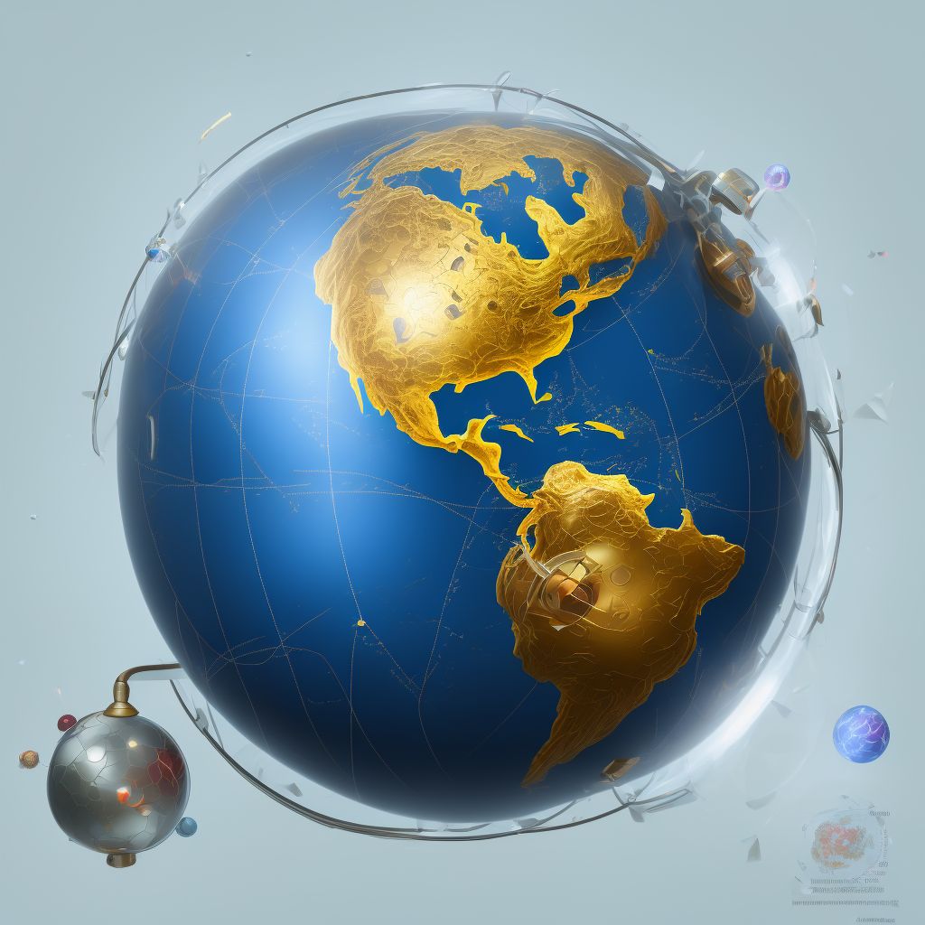 Retained (old) magnetic foreign body in posterior wall of globe, left eye digital illustration