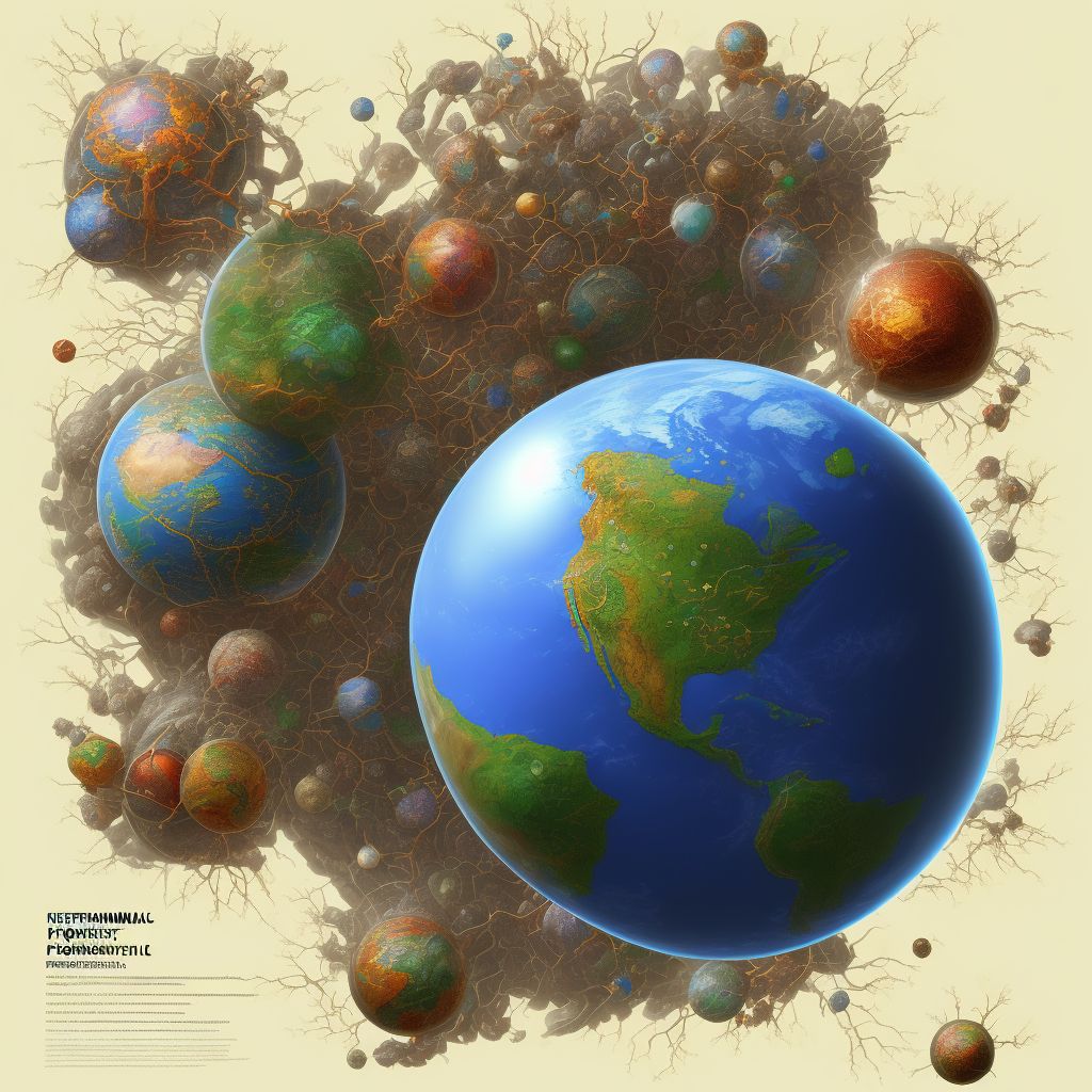 Retained (nonmagnetic) (old) foreign body in posterior wall of globe, right eye digital illustration