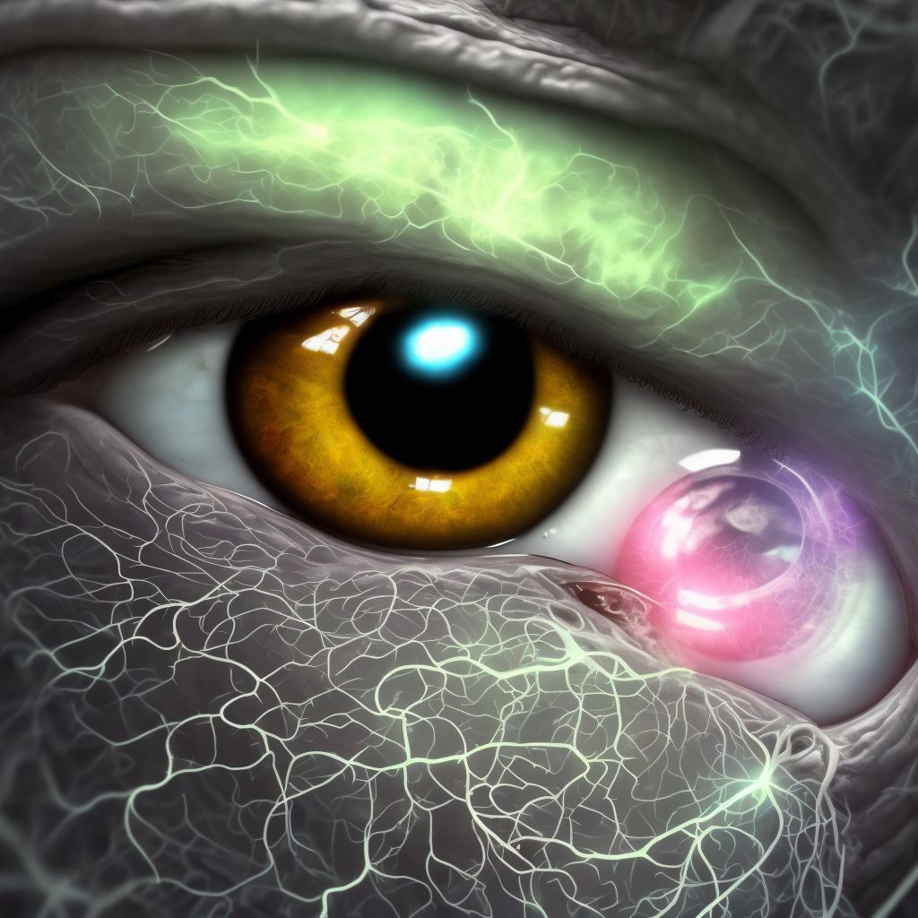 Ischemic optic neuropathy, right eye digital illustration