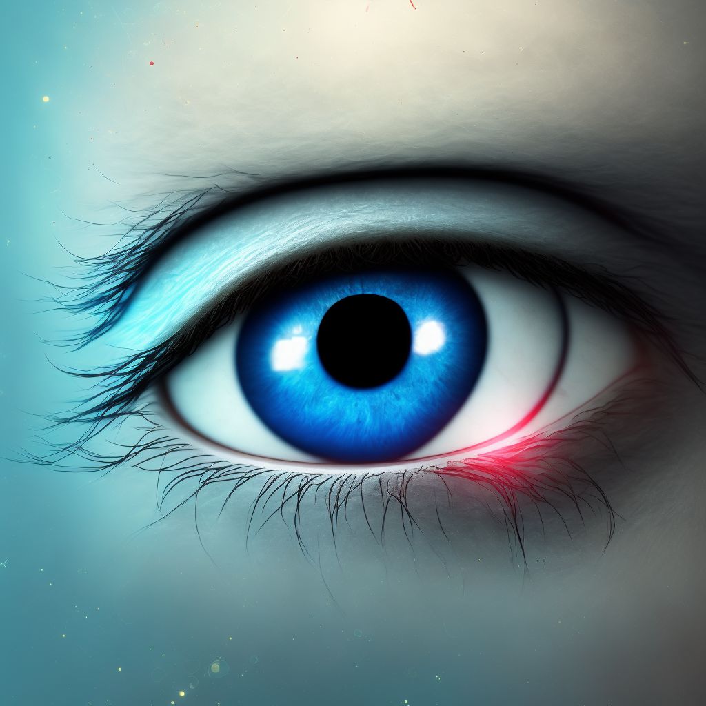 Glaucomatous optic atrophy, left eye digital illustration