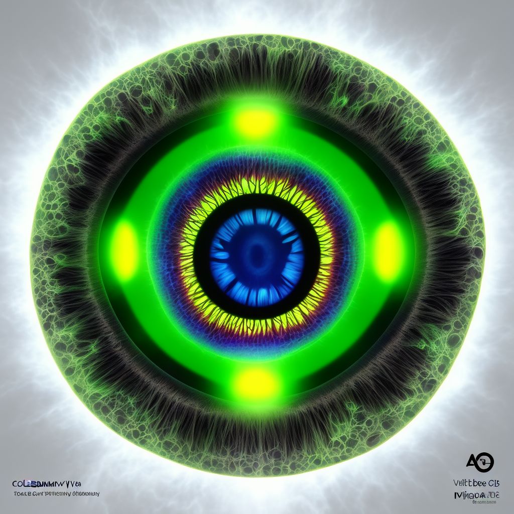 Coloboma of optic disc, right eye digital illustration