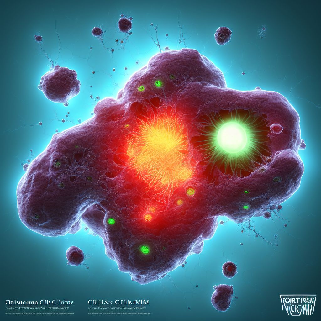 Disorders of optic chiasm in (due to) neoplasm digital illustration