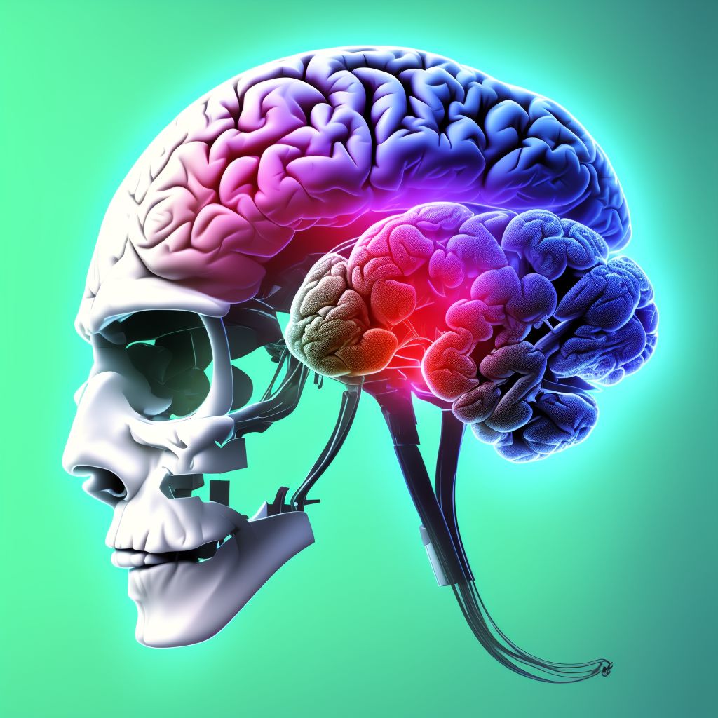 Cortical blindness, right side of brain digital illustration