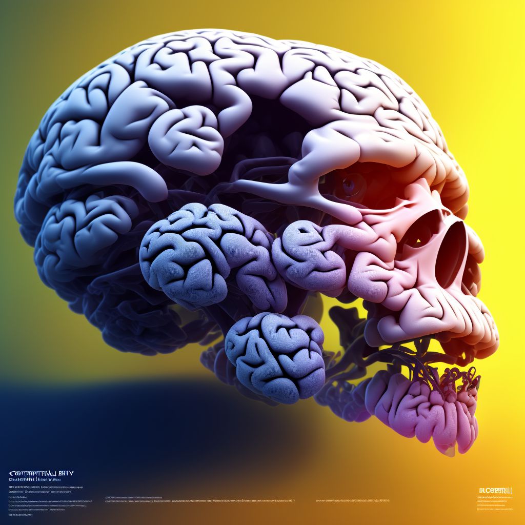 Cortical blindness, unspecified side of brain digital illustration