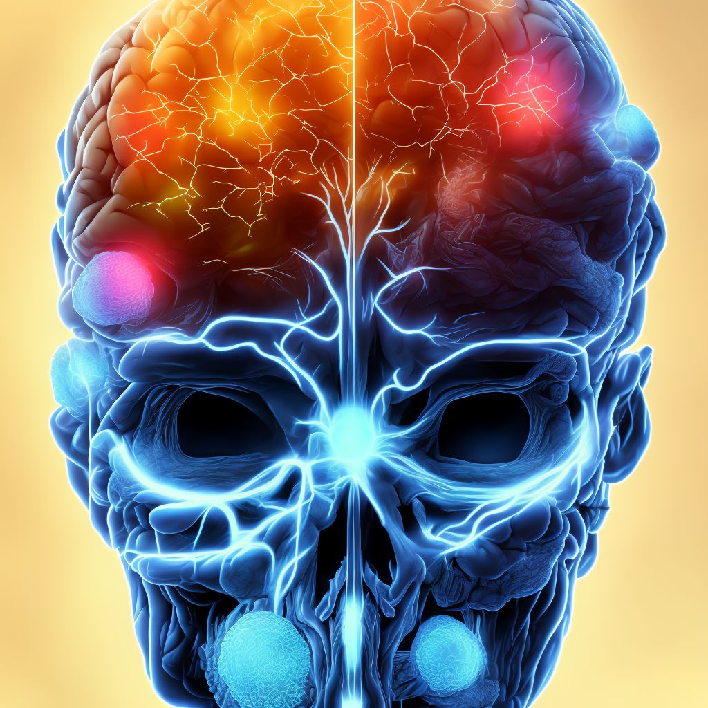 Disorders of visual cortex in (due to) inflammatory disorders, left side of brain digital illustration