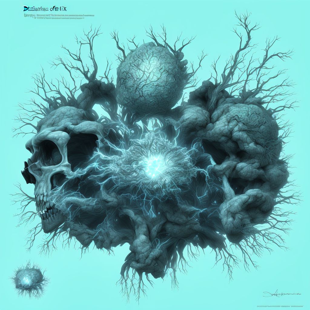 Disorders of visual cortex in (due to) inflammatory disorders, unspecified side of brain digital illustration