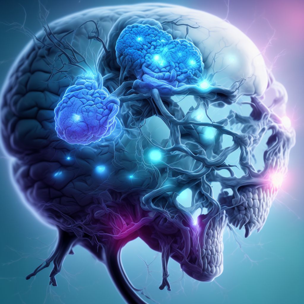 Disorders of visual cortex in (due to) neoplasm, unspecified side of brain digital illustration