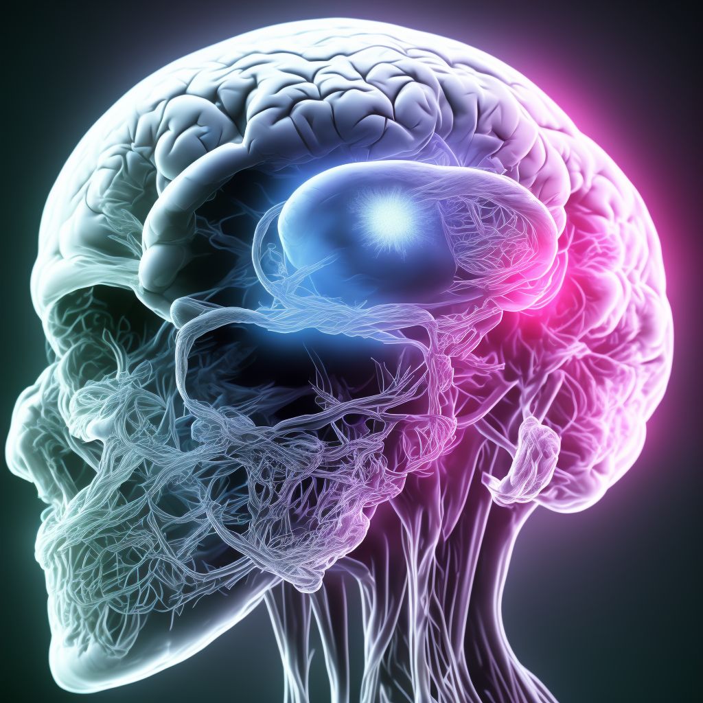 Disorders of visual cortex in (due to) vascular disorders, unspecified side of brain digital illustration