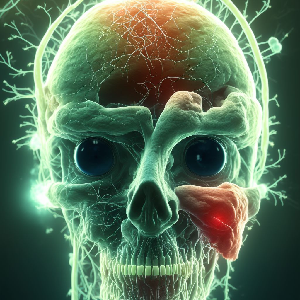 Fourth [trochlear] nerve palsy, right eye digital illustration