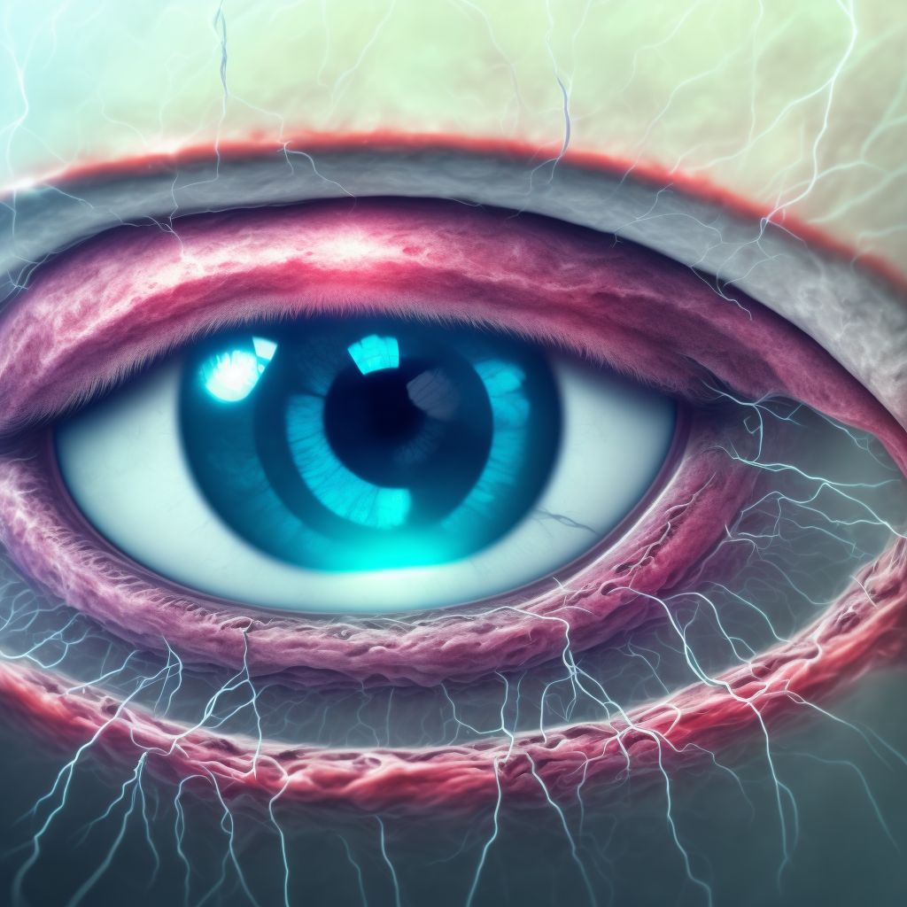 Sixth [abducent] nerve palsy, unspecified eye digital illustration