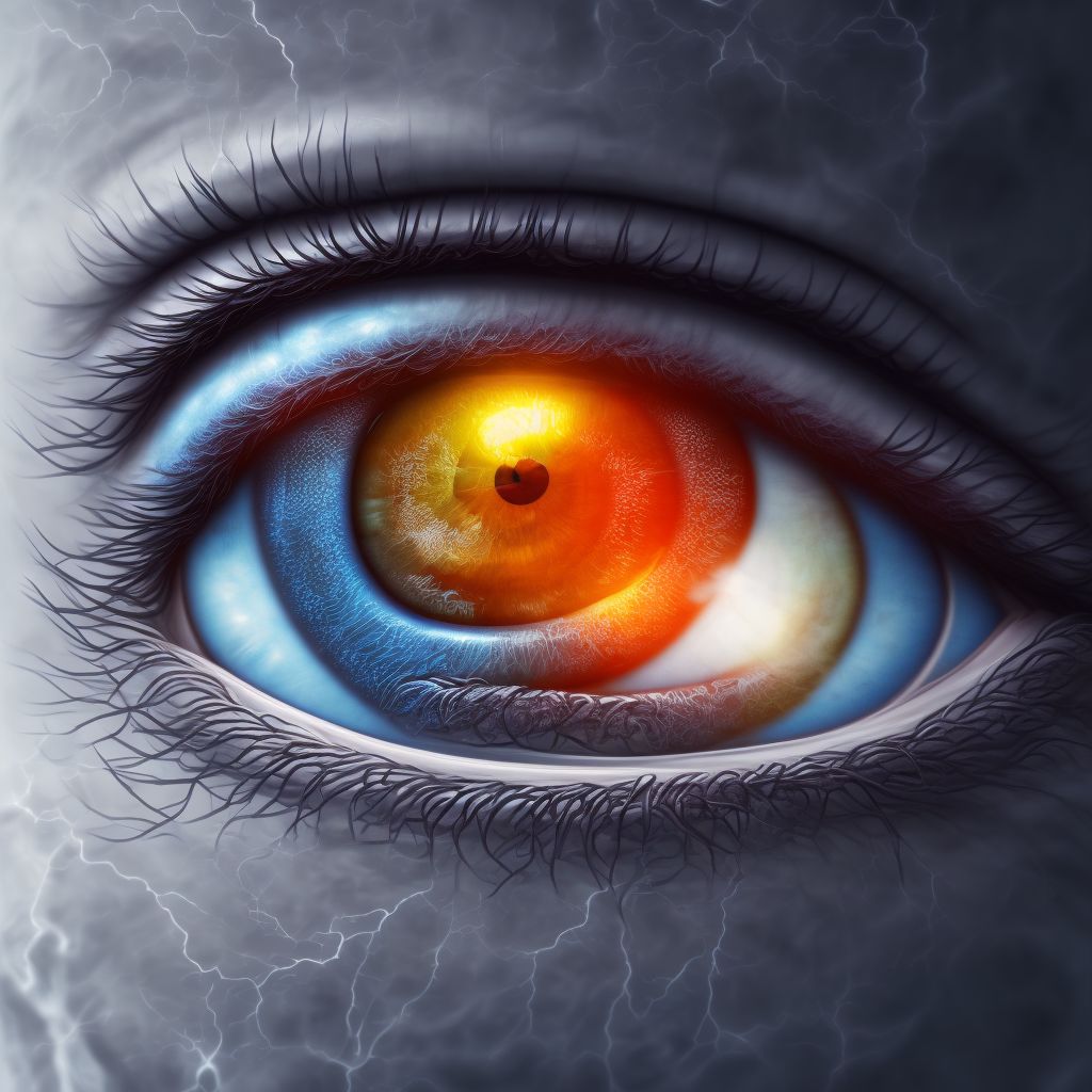 Total (external) ophthalmoplegia, unspecified eye digital illustration