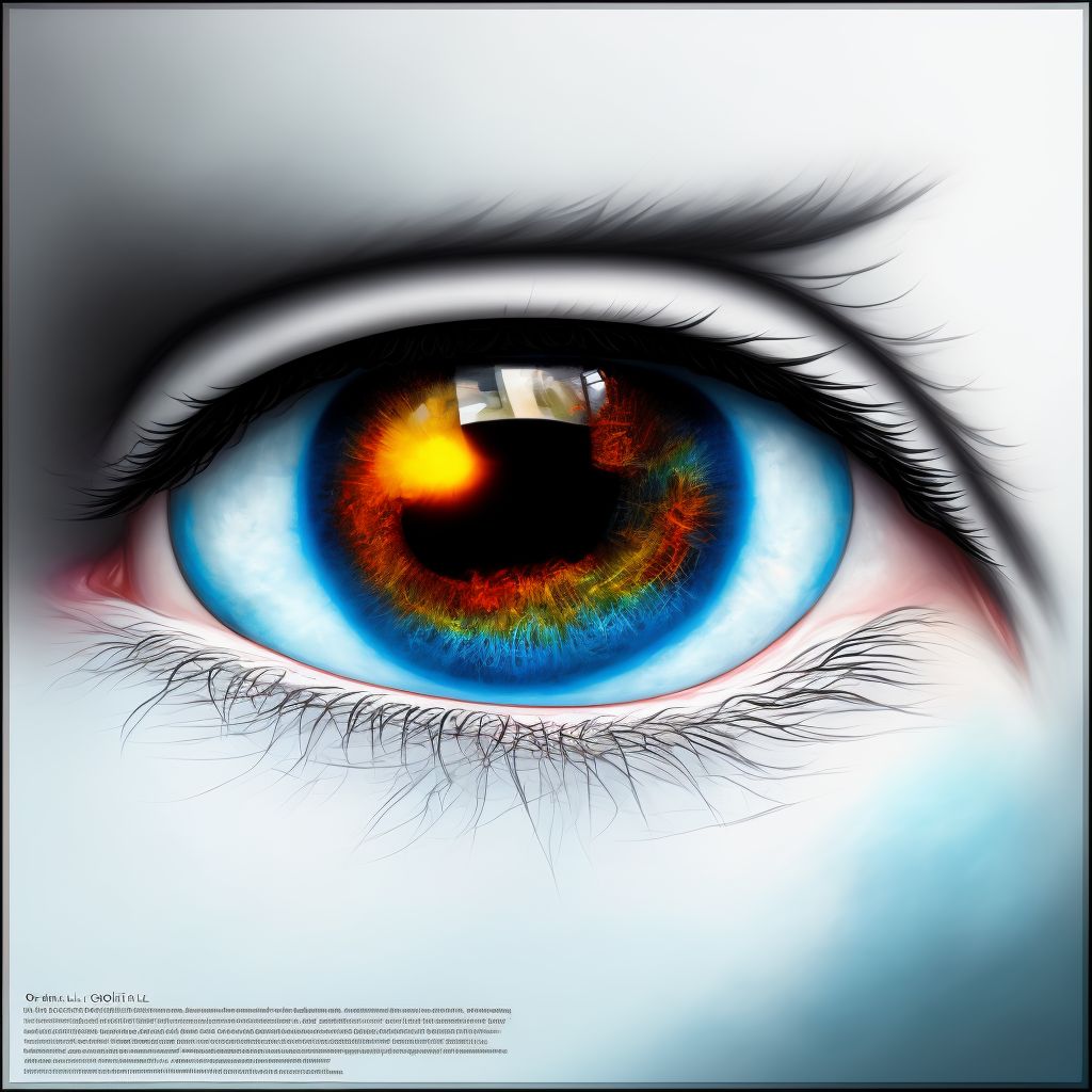 Total (external) ophthalmoplegia, left eye digital illustration