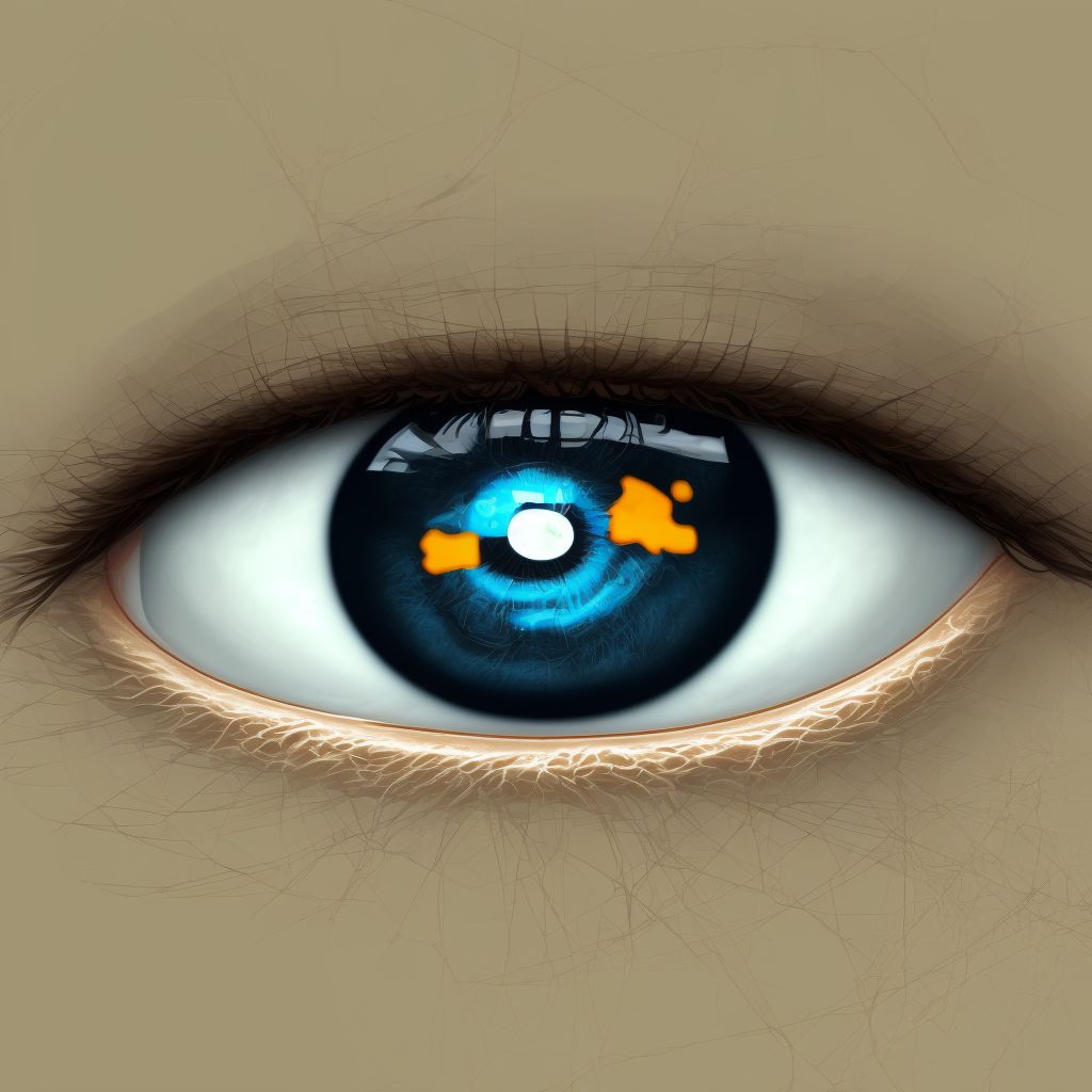 Progressive external ophthalmoplegia, right eye digital illustration