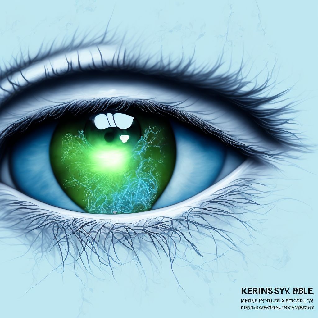 Kearns-Sayre syndrome, right eye digital illustration