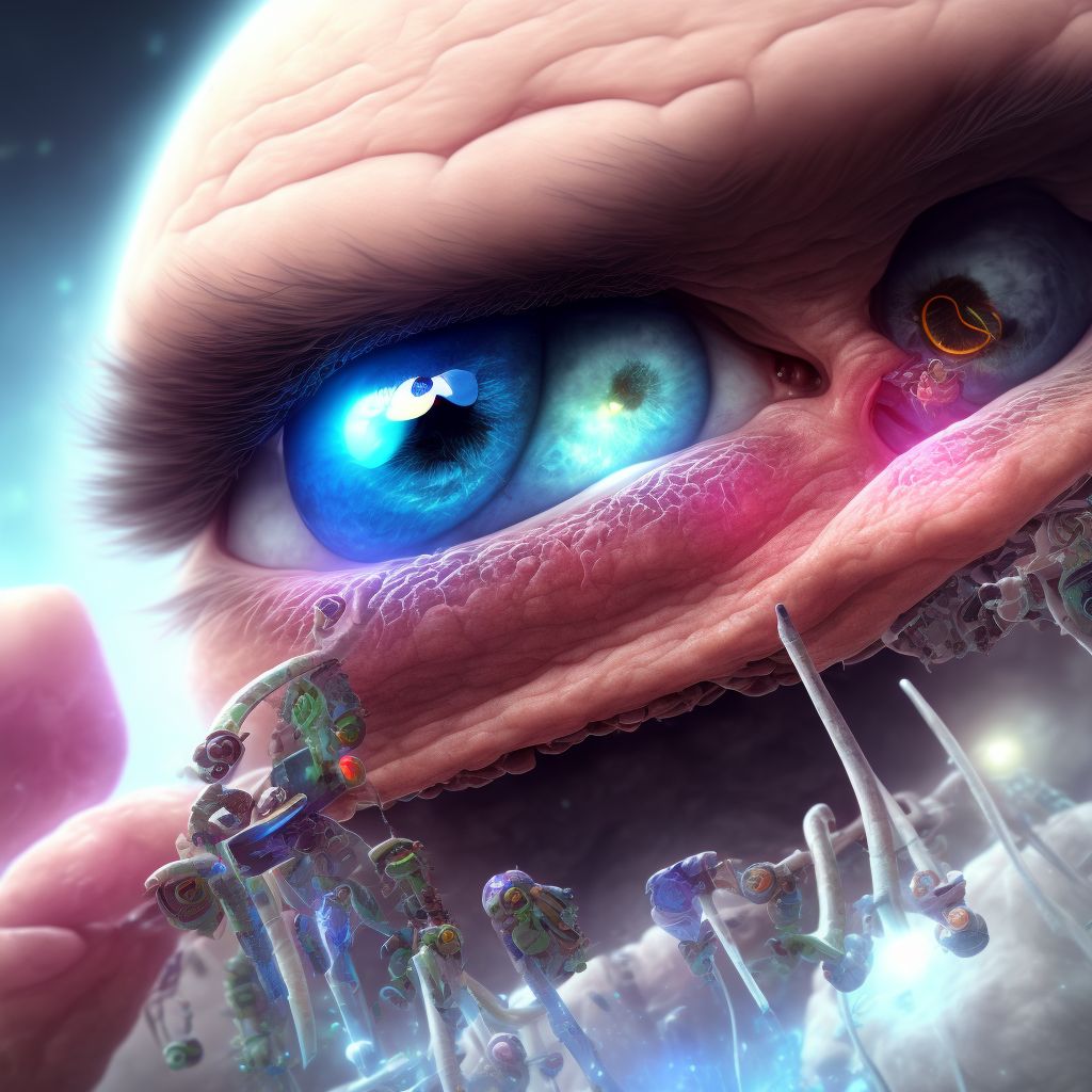 Other paralytic strabismus, left eye digital illustration