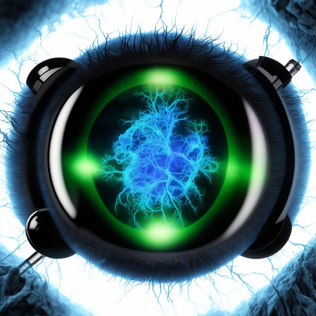 Monocular esotropia, right eye digital illustration