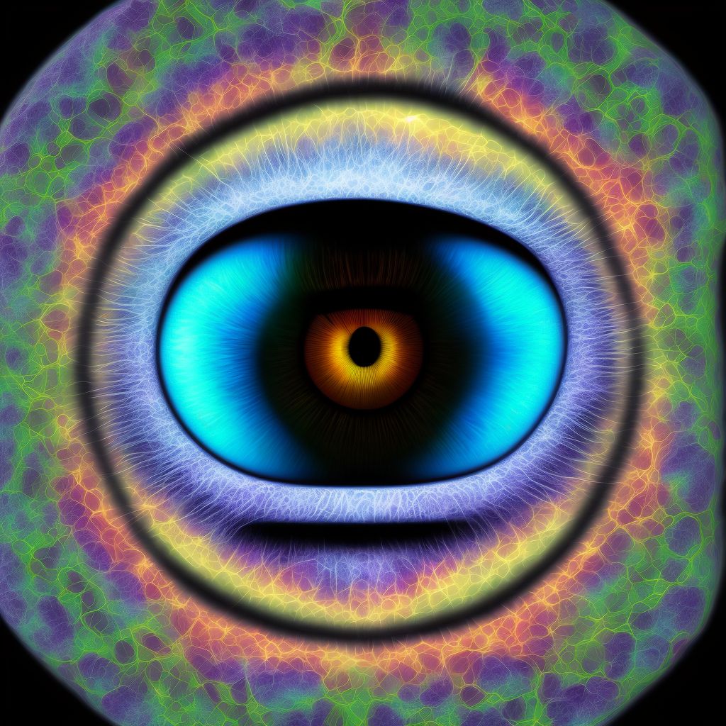 Monocular esotropia with A pattern, left eye digital illustration