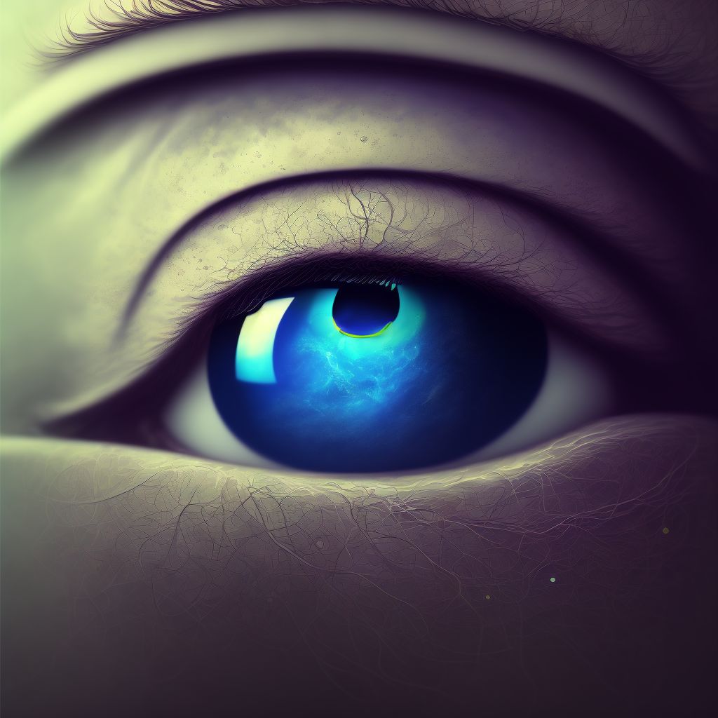 Monocular exotropia, left eye digital illustration